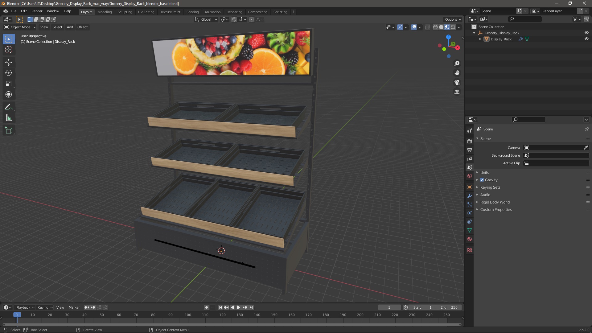 3D model Grocery Display Rack