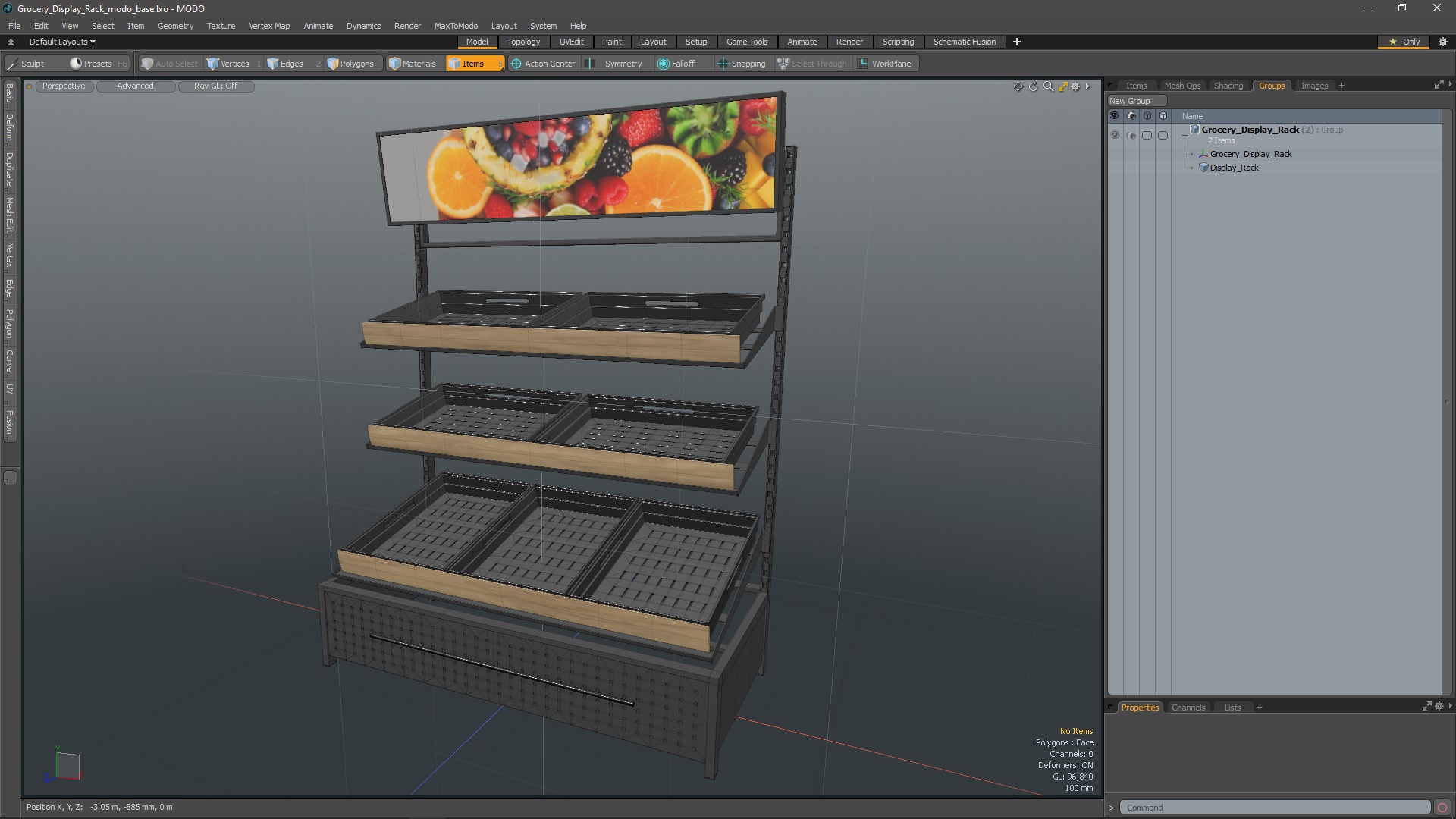 3D model Grocery Display Rack