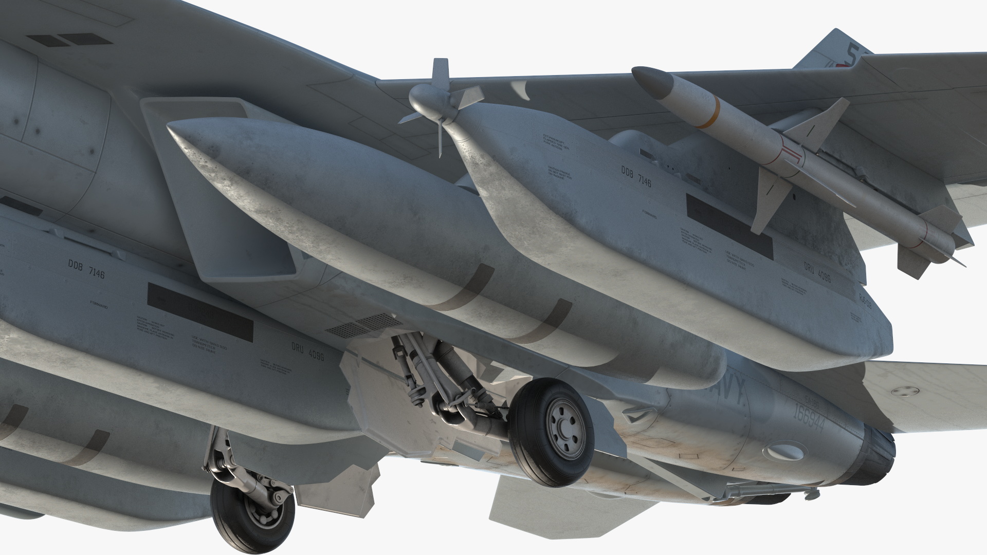 Boeing EA 18G Jet Aircraft Simplified Rigged 3D model