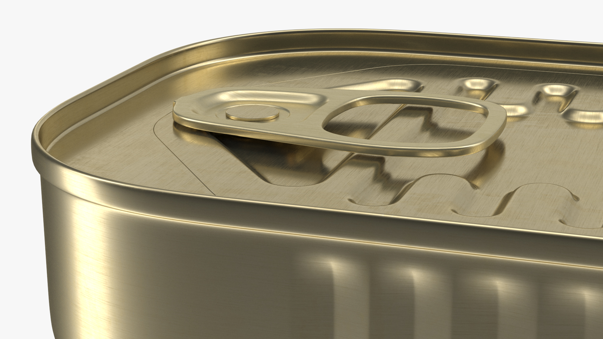 Rectangular Tin Can with Pull Tab Lid 3D