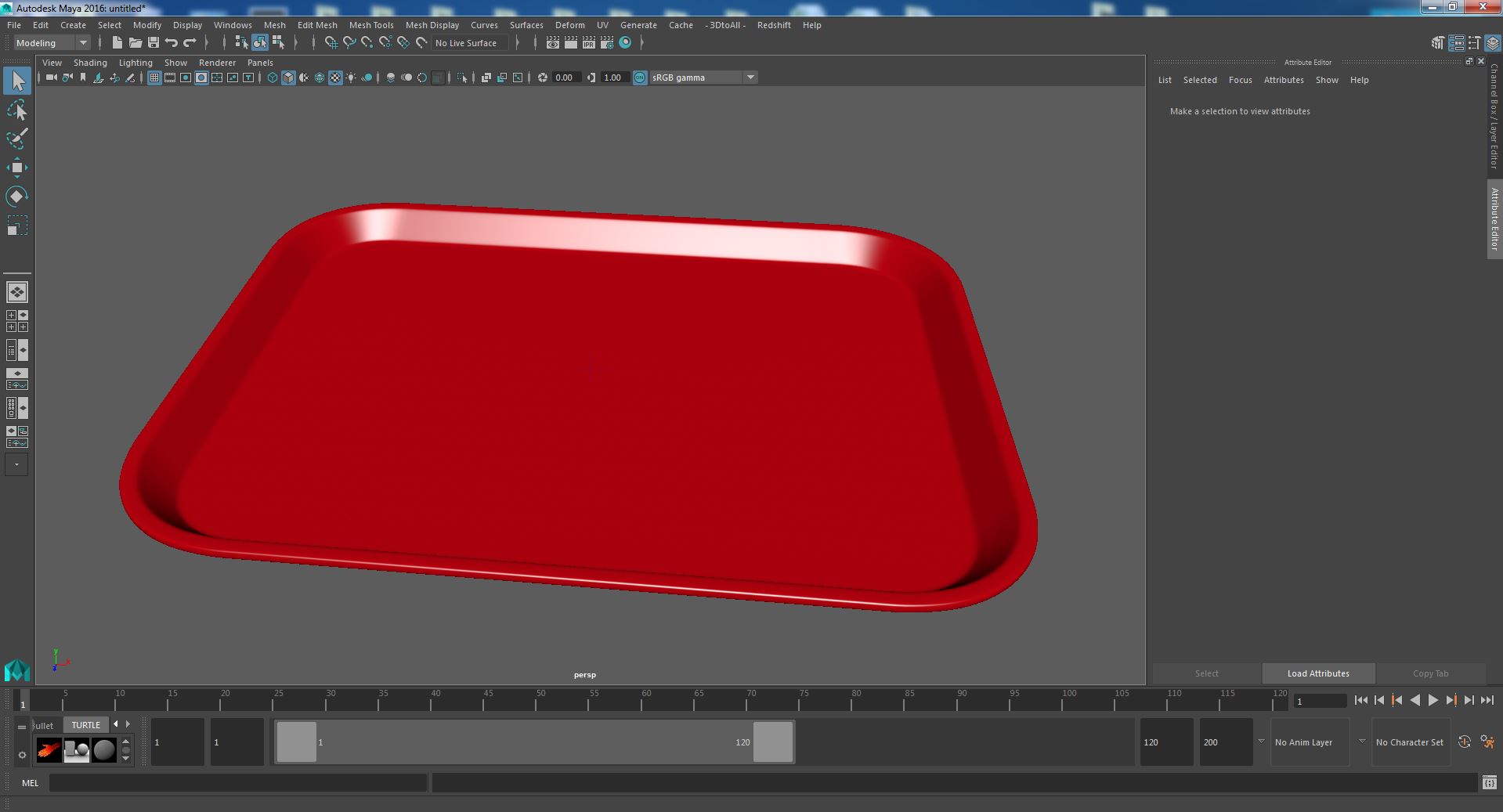 3D Plastic Fast Food Tray Red