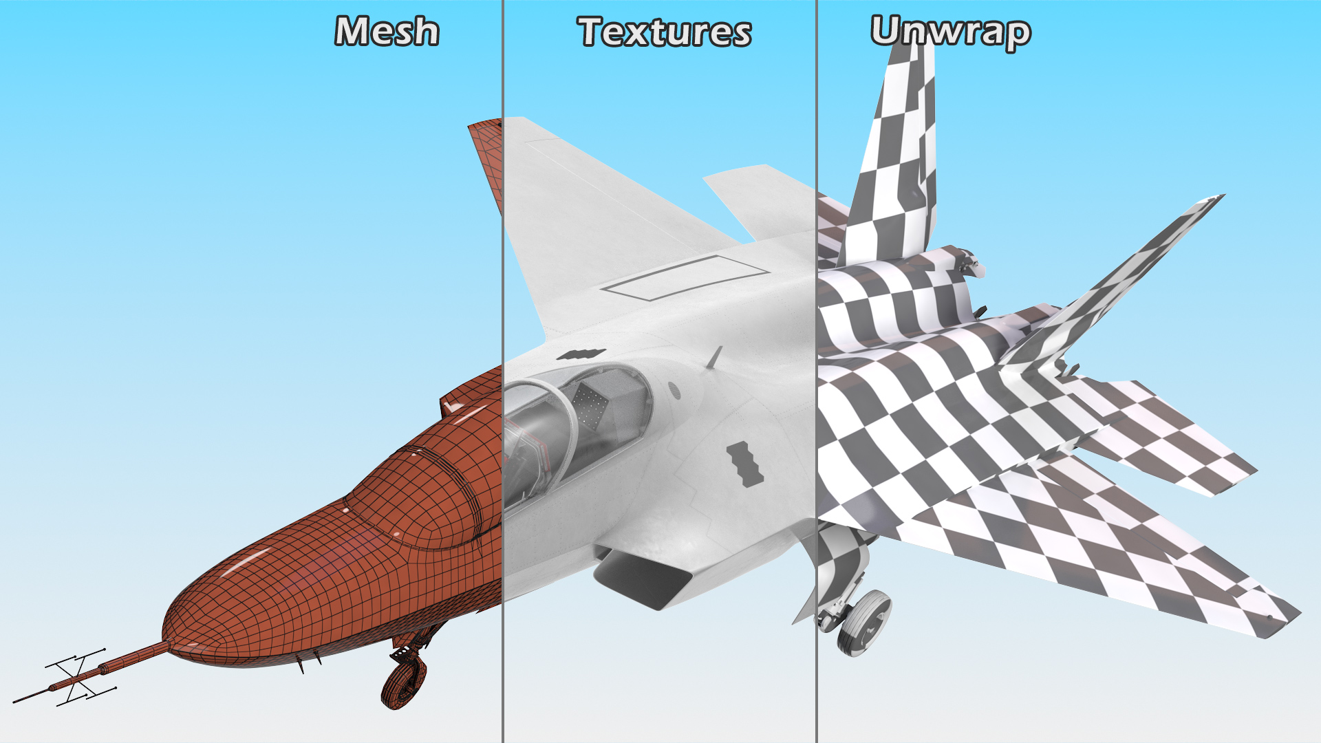 3D Mitsubishi X2 Shinshin Aircraft Rigged model