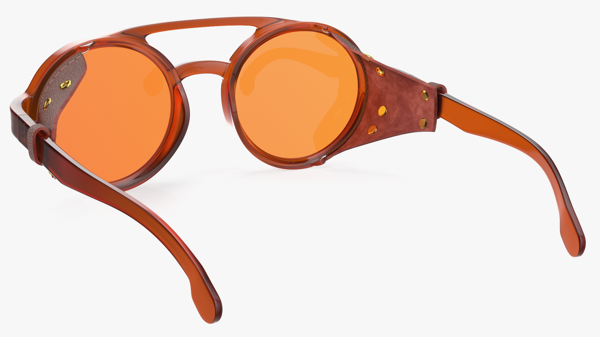 Steampunk Sunglasses Orange 3D