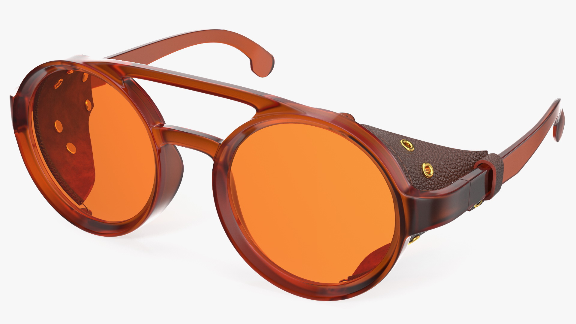 Steampunk Sunglasses Orange 3D