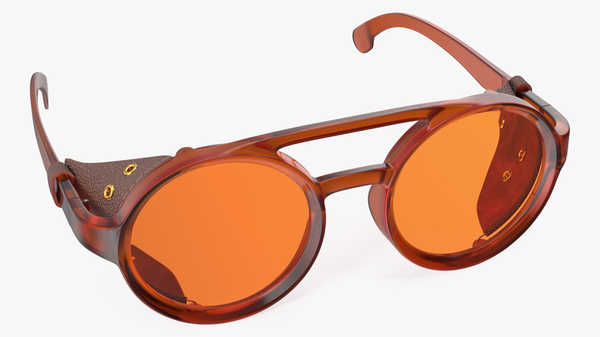 Steampunk Sunglasses Orange 3D