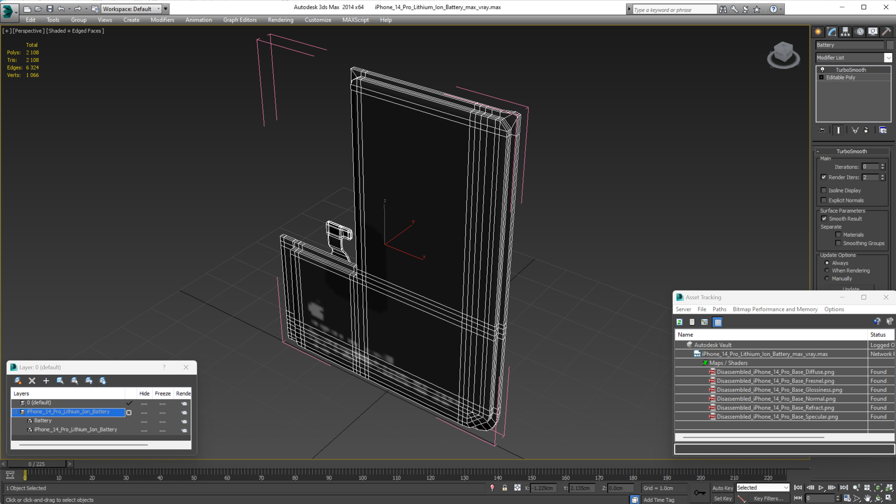 3D iPhone 14 Pro Lithium Ion Battery model