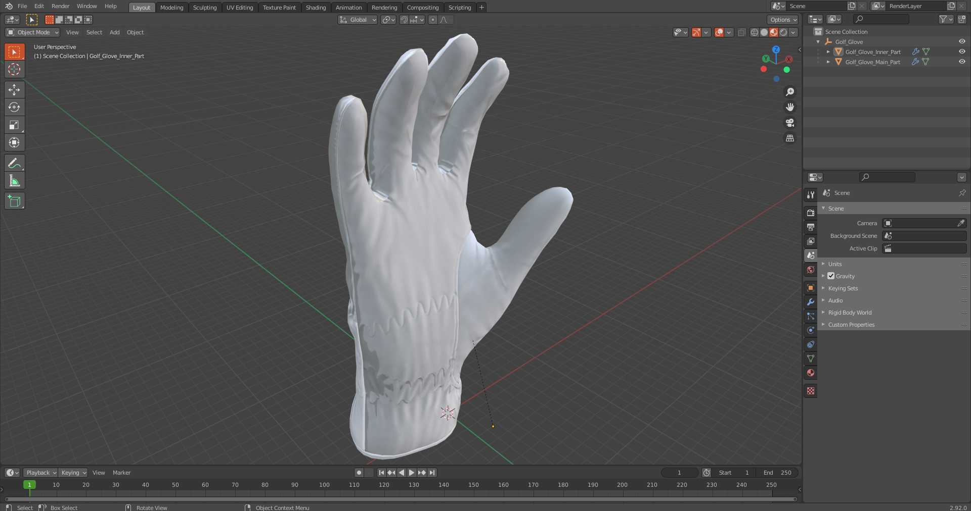 3D model Golf Glove