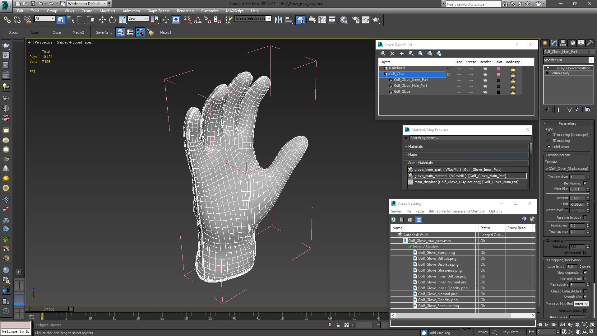 3D model Golf Glove