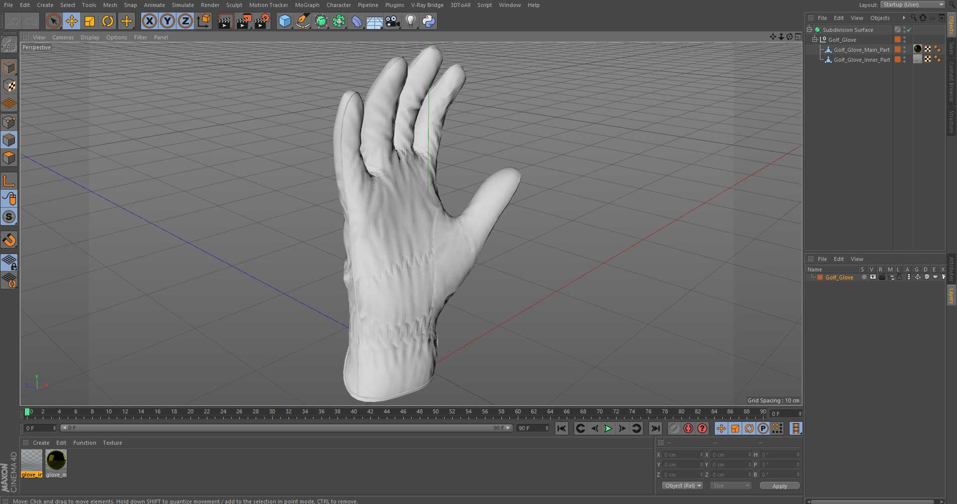 3D model Golf Glove