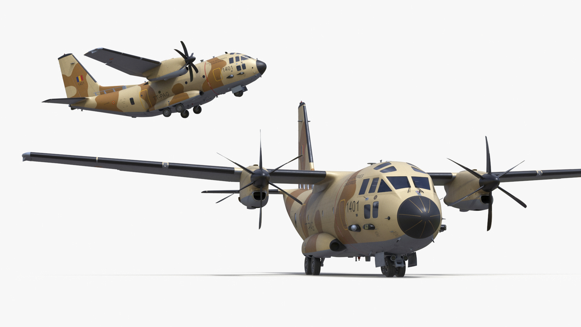 Alenia C-27J Spartan Morocco Rigged for Maya 3D model