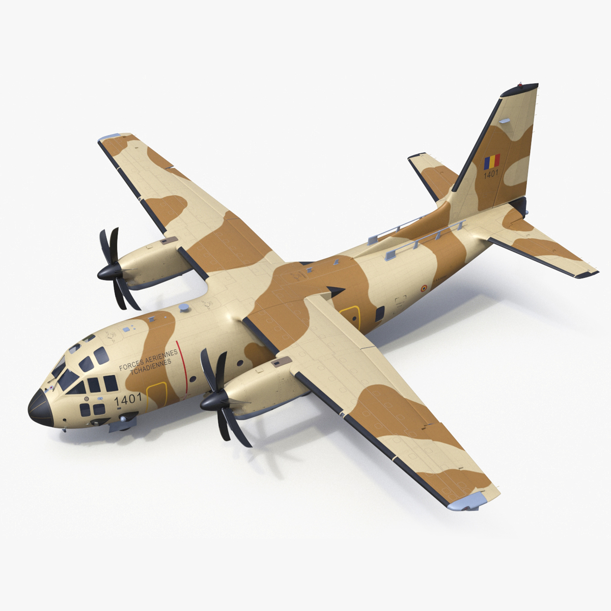 Alenia C-27J Spartan Morocco Rigged for Maya 3D model