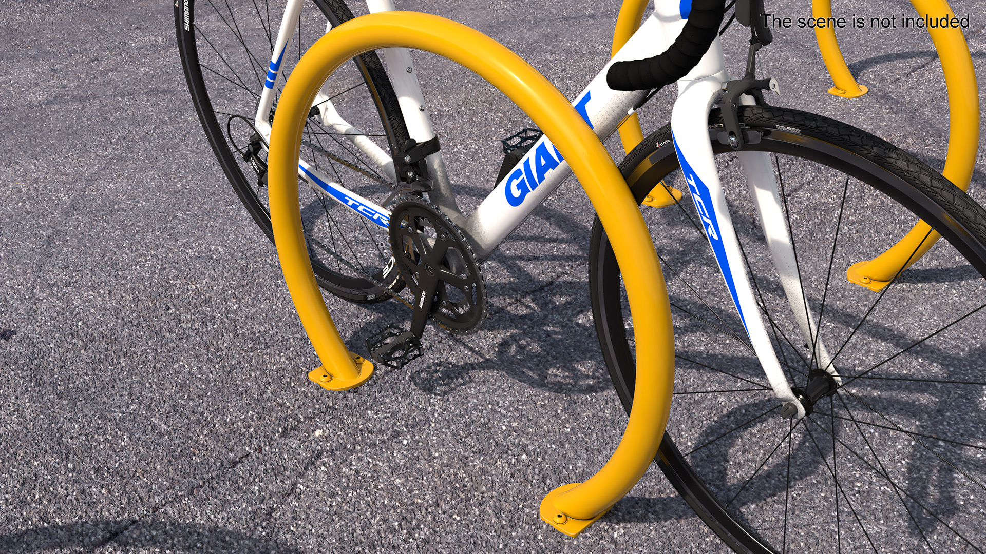 Street Bicycle Parking Yellow 3D model