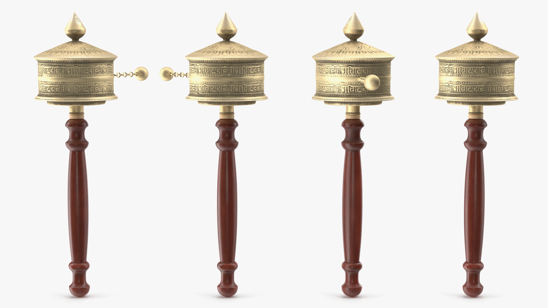 Tibetan Buddhist Hand Held Prayer Wheel 3D model