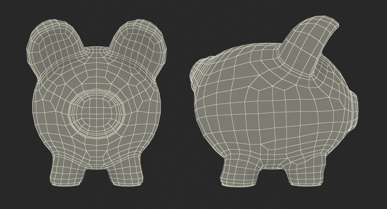 3D model Grey Piggy Bank