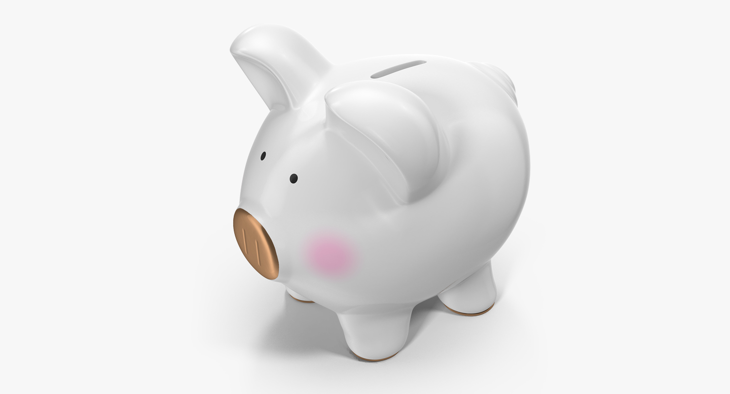 3D model Grey Piggy Bank