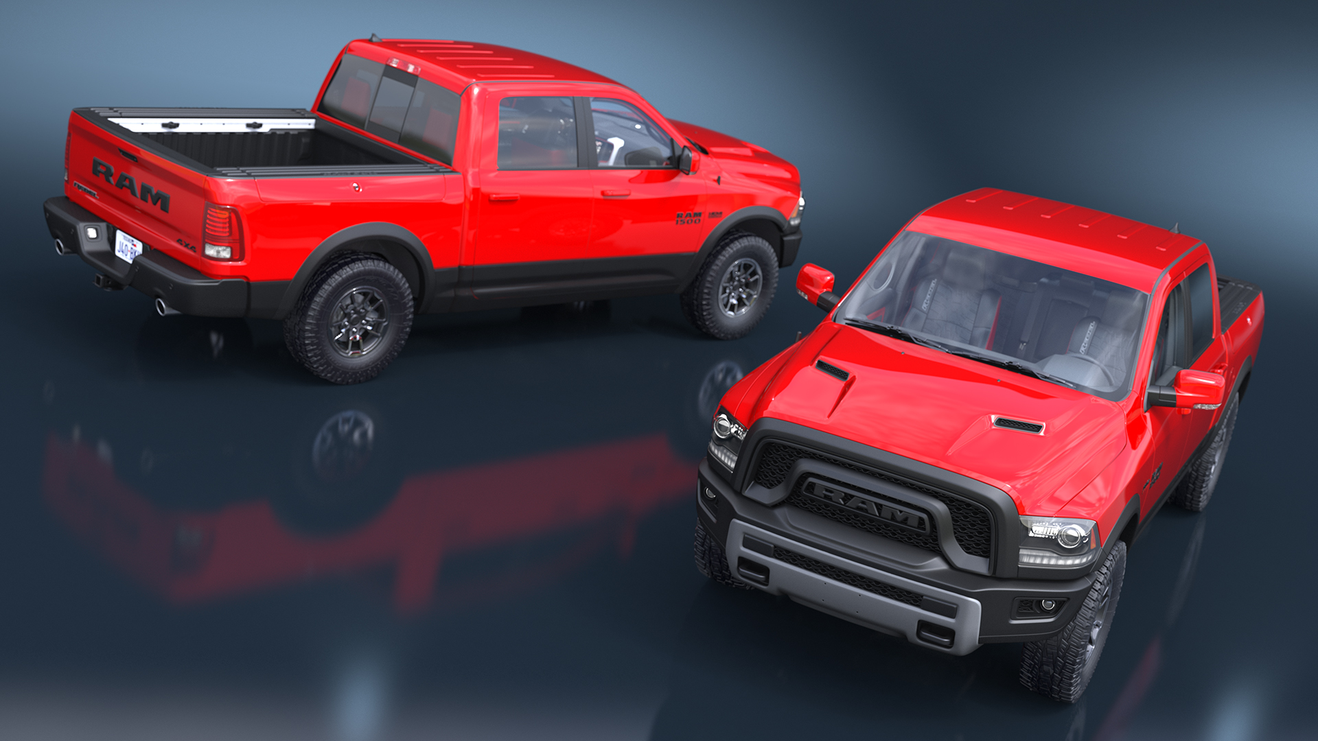 Dodge Ram 1500 Pickup Truck Rigged 3D model