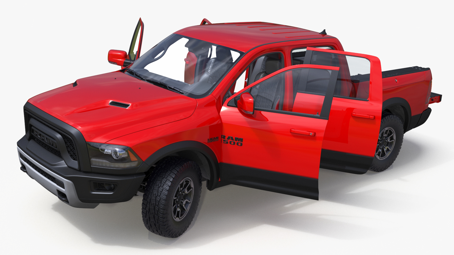 Dodge Ram 1500 Pickup Truck Rigged 3D model