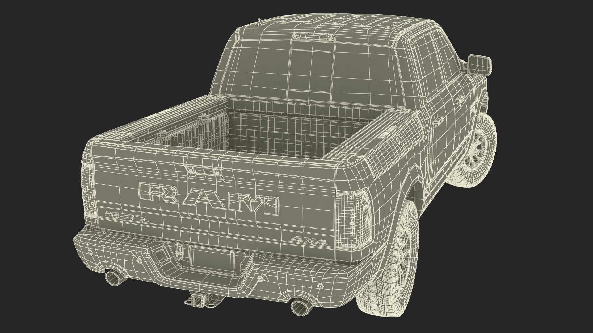 Dodge Ram 1500 Pickup Truck Rigged 3D model