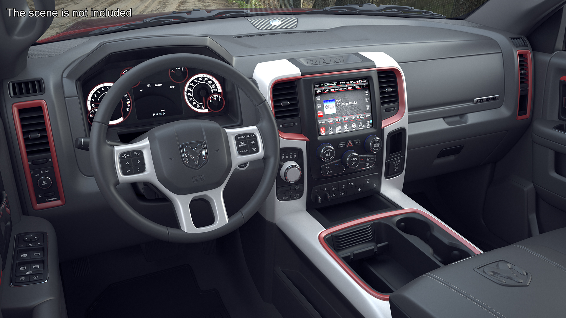 Dodge Ram 1500 Pickup Truck Rigged 3D model