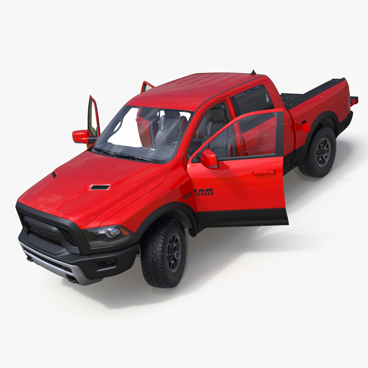 Dodge Ram 1500 Pickup Truck Rigged 3D model