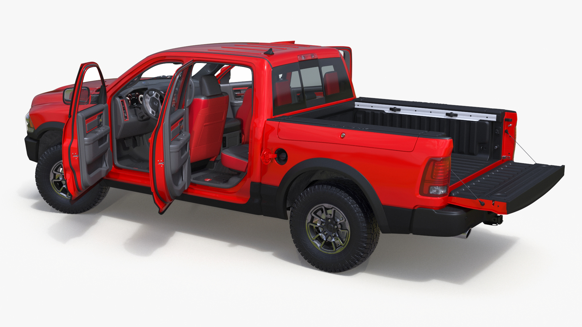 Dodge Ram 1500 Pickup Truck Rigged 3D model