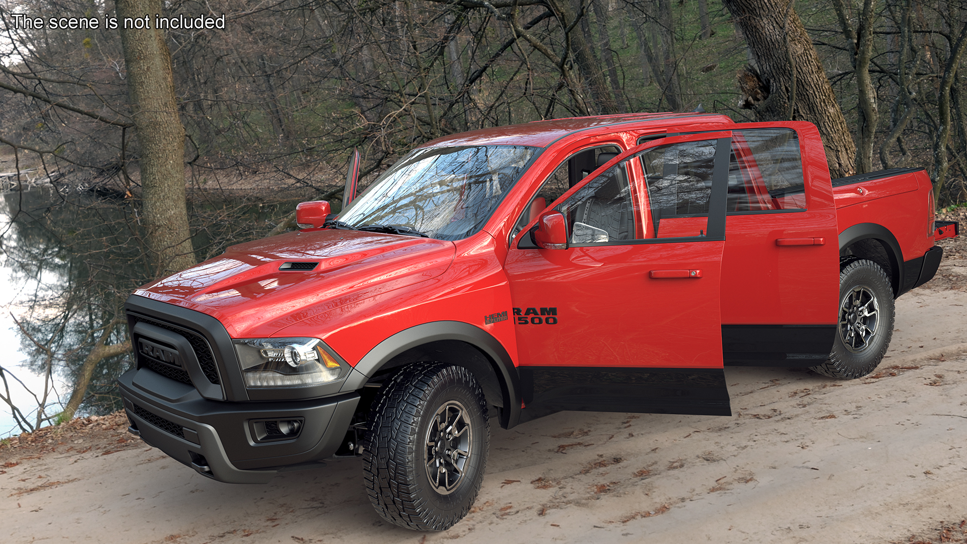 Dodge Ram 1500 Pickup Truck Rigged 3D model