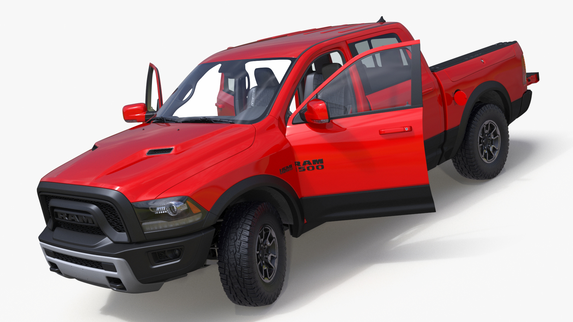 Dodge Ram 1500 Pickup Truck Rigged 3D model