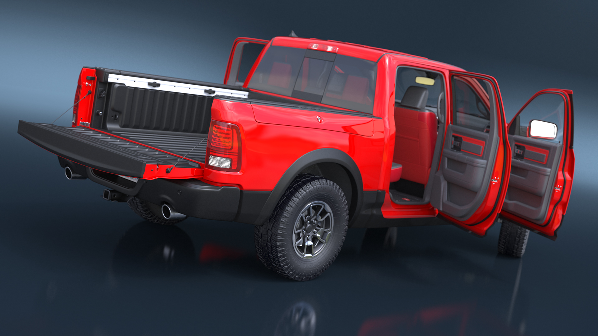 Dodge Ram 1500 Pickup Truck Rigged 3D model