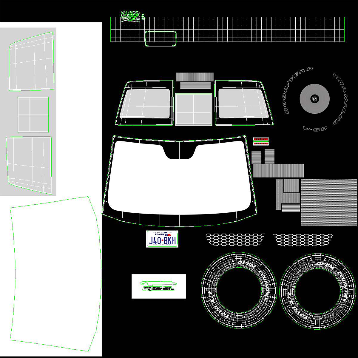 Dodge Ram 1500 Pickup Truck Rigged 3D model