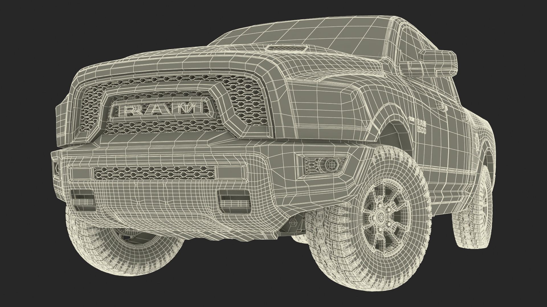 Dodge Ram 1500 Pickup Truck Rigged 3D model