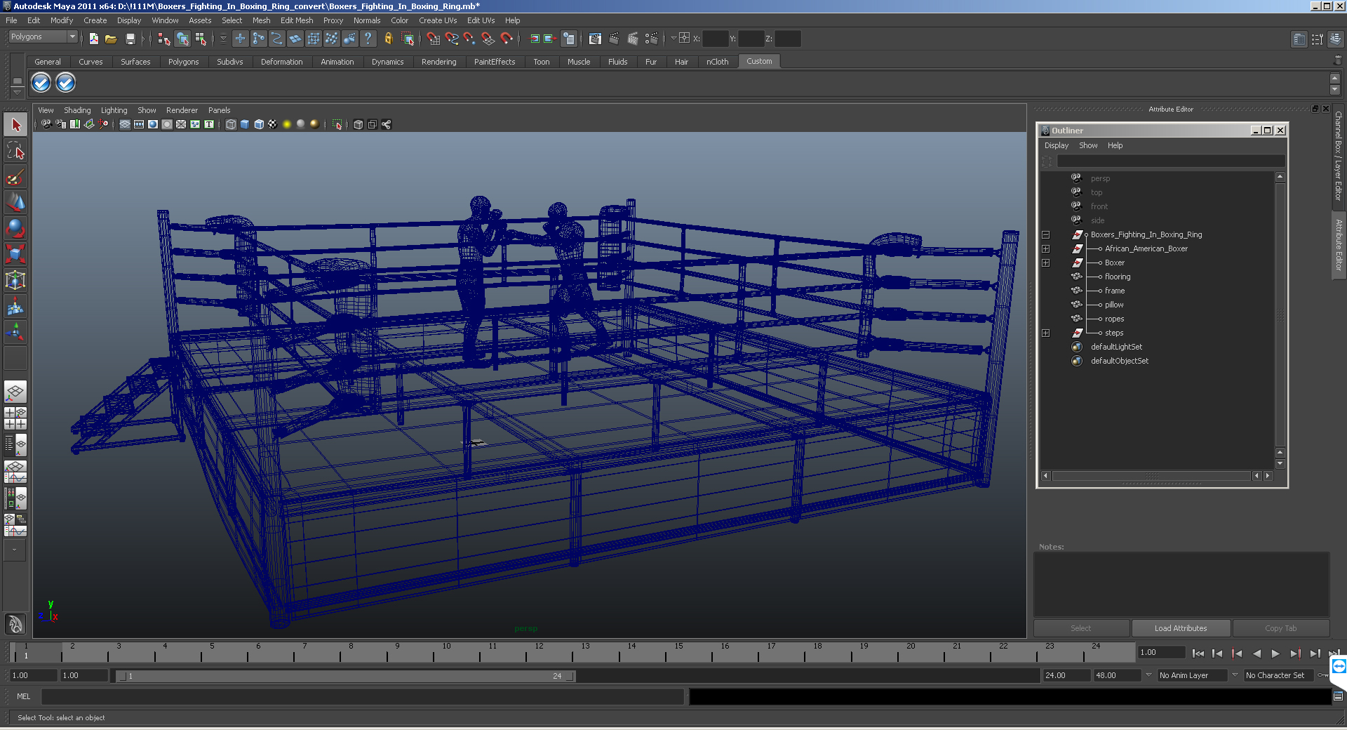 3D model Boxers Fighting In Boxing Ring