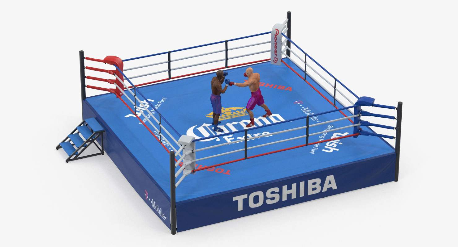 3D model Boxers Fighting In Boxing Ring