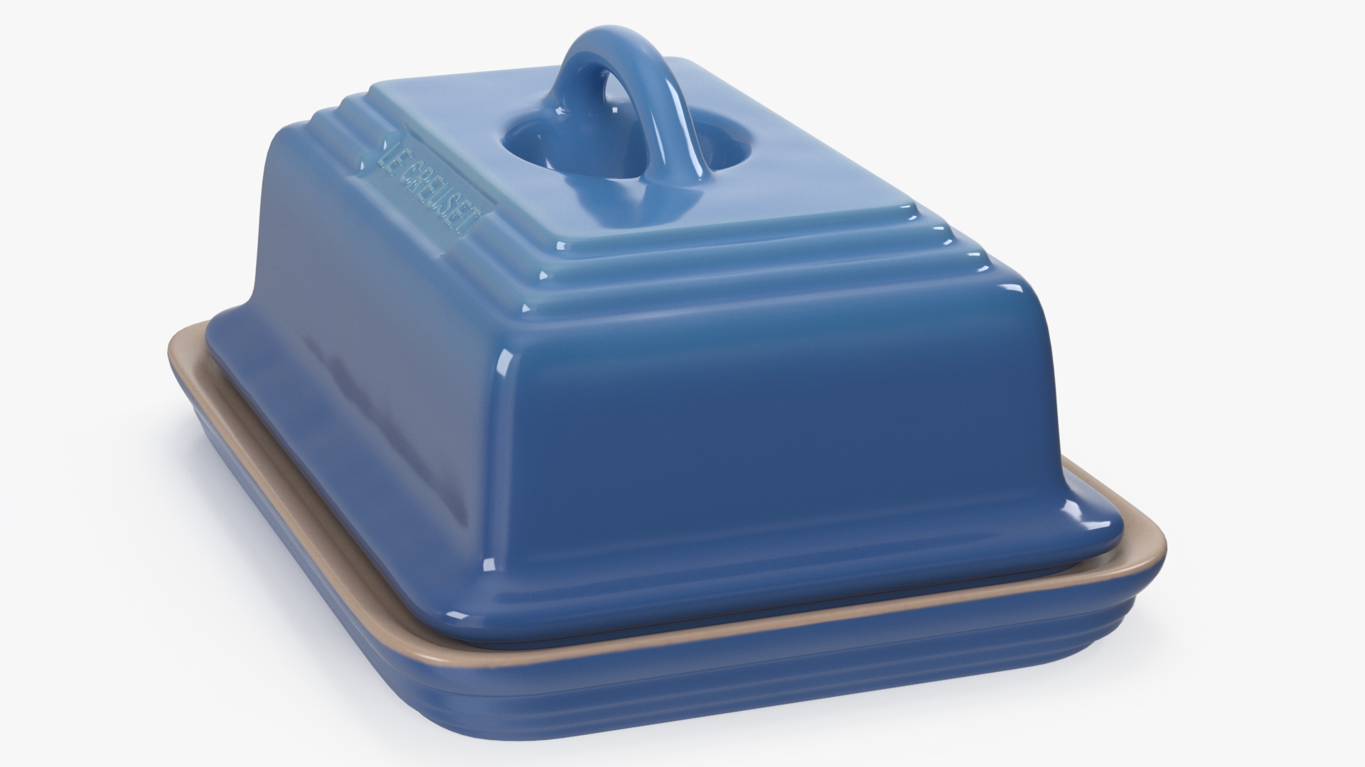 Stoneware Butter Dish Le Creuset Blue 3D