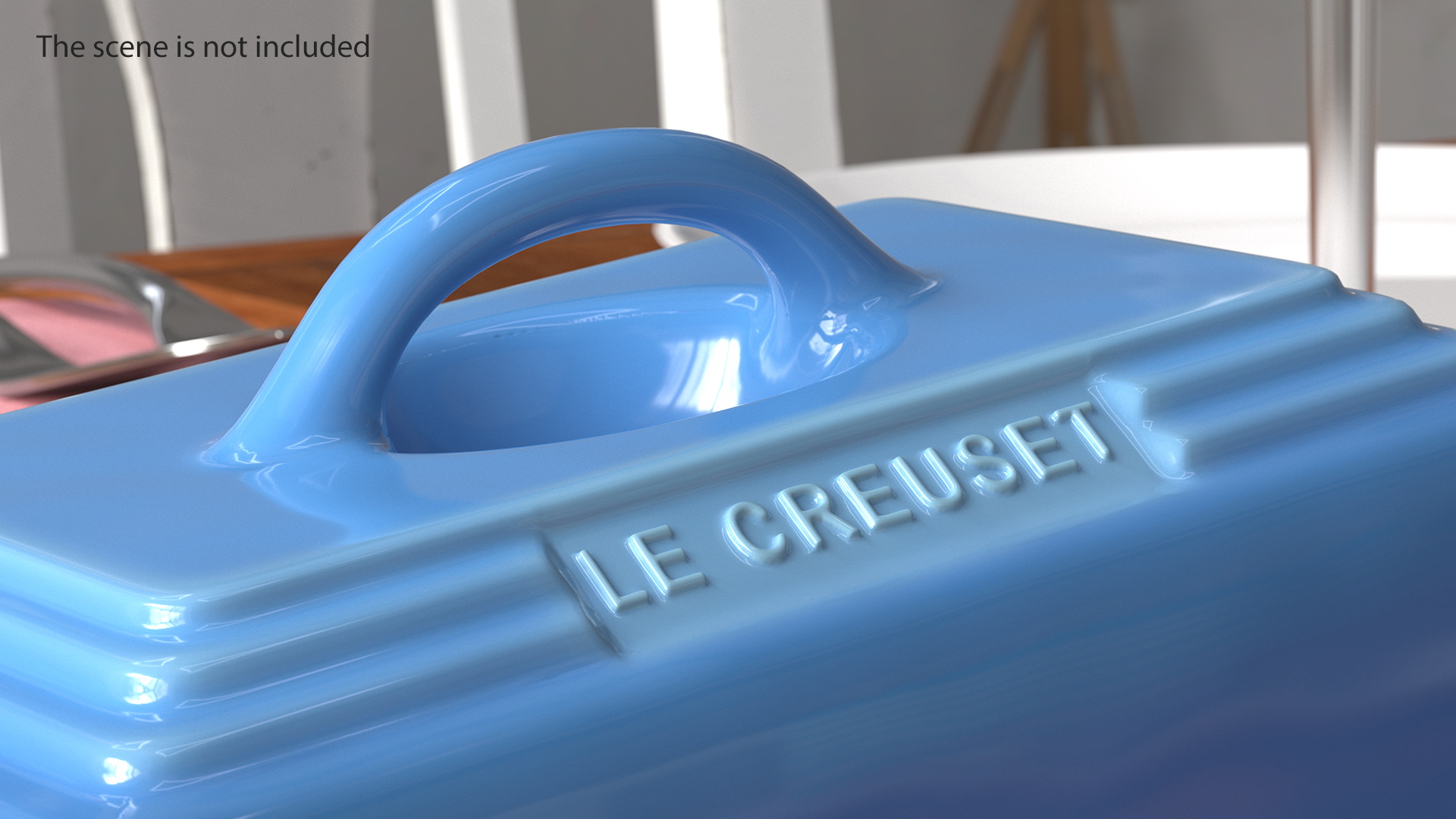 Stoneware Butter Dish Le Creuset Blue 3D