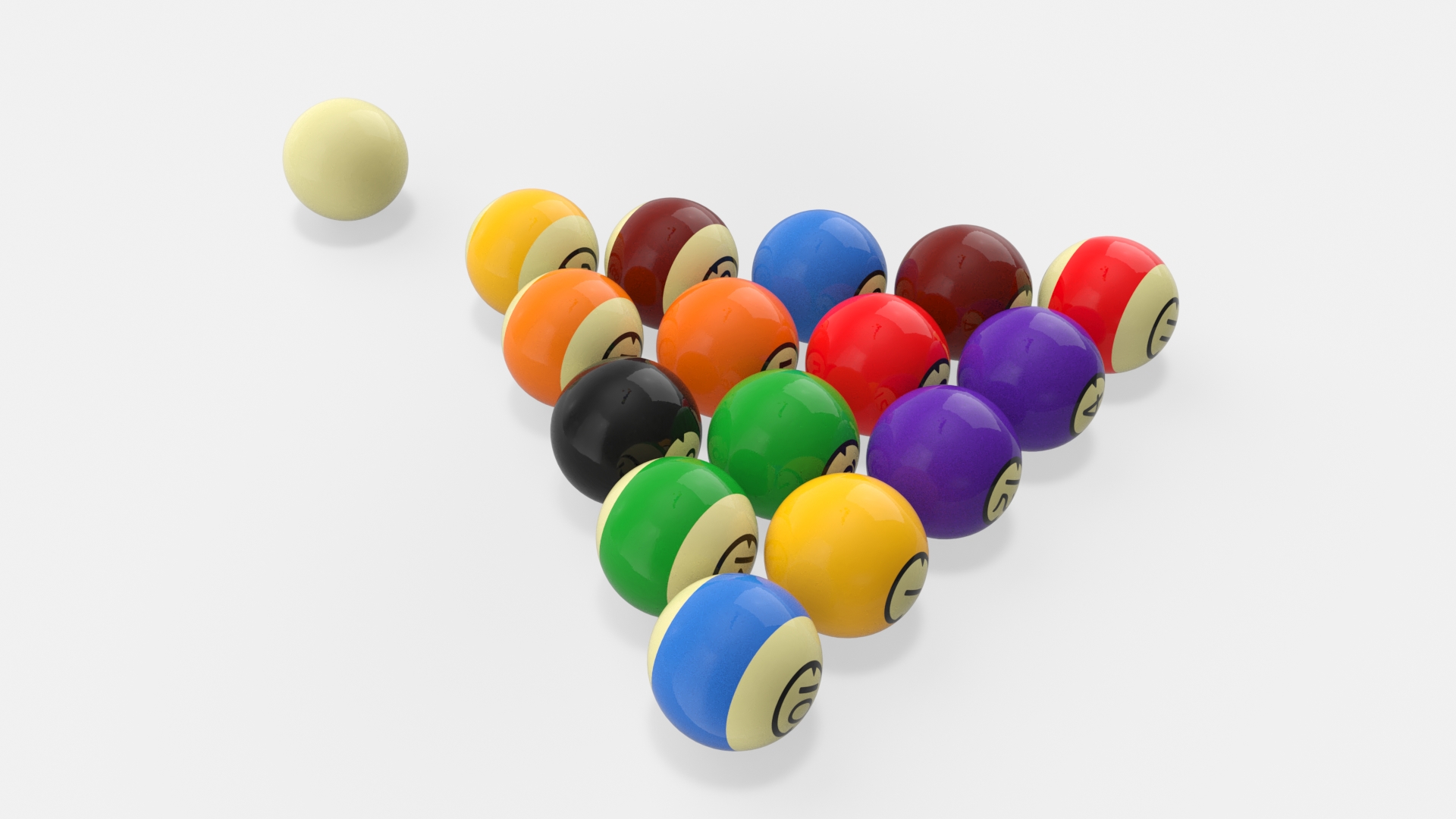 3D model Vintage Billiard Ball Set