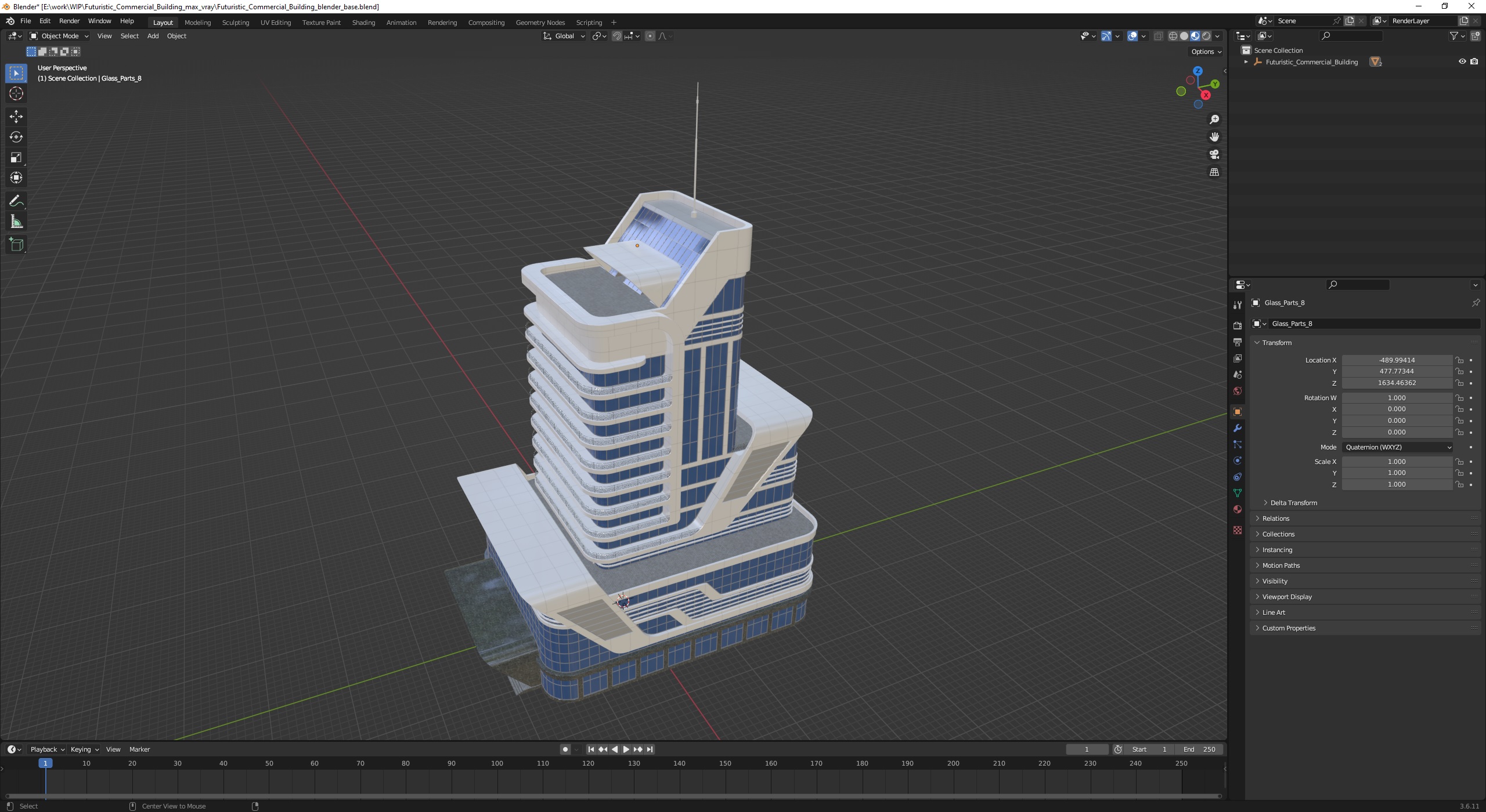 3D model Futuristic Commercial Building