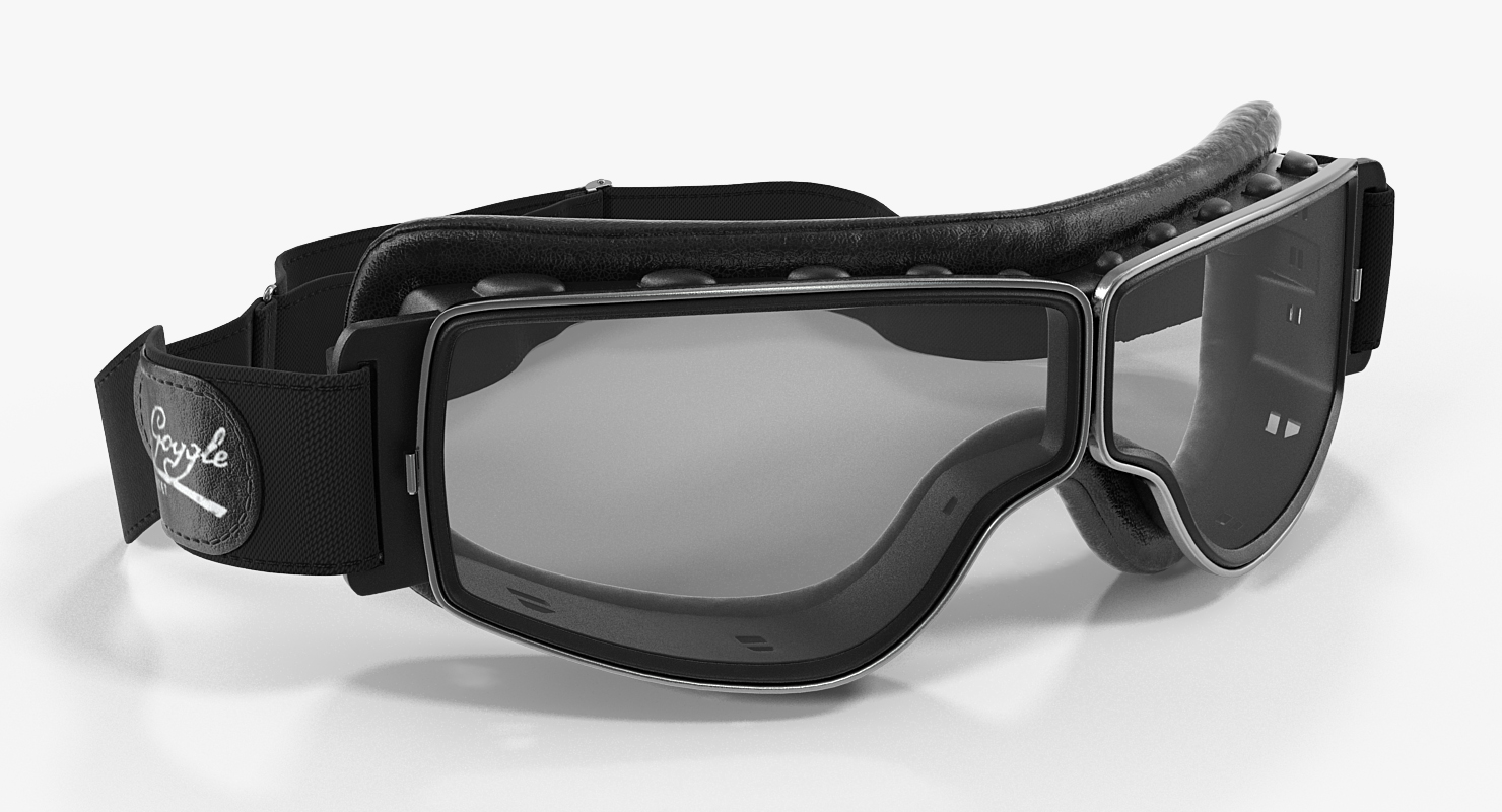 3D model Retro Pilot Goggles Black