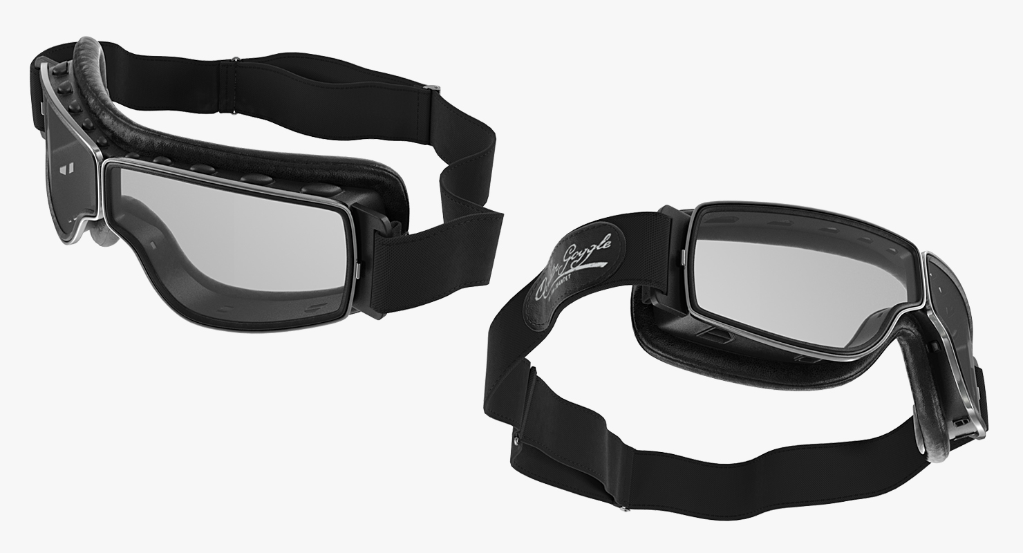 3D model Retro Pilot Goggles Black