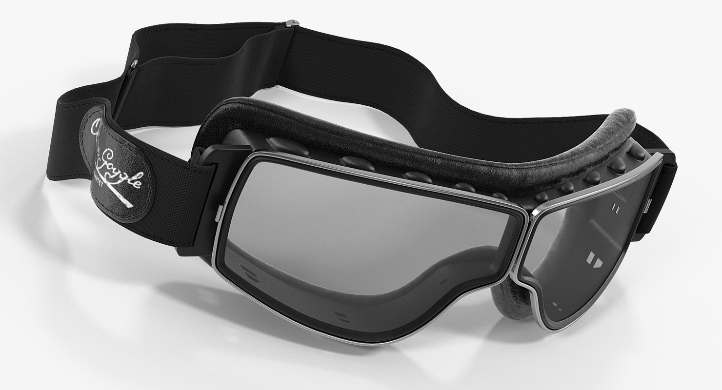 3D model Retro Pilot Goggles Black