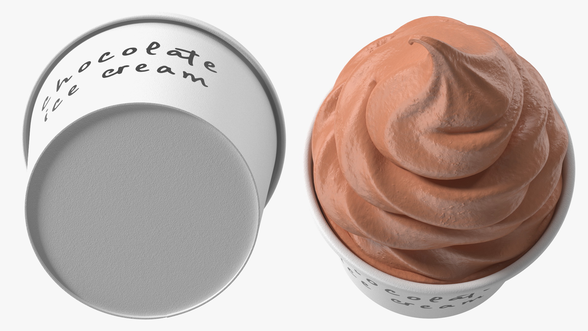 3D Chocolate Ice Cream Cup model