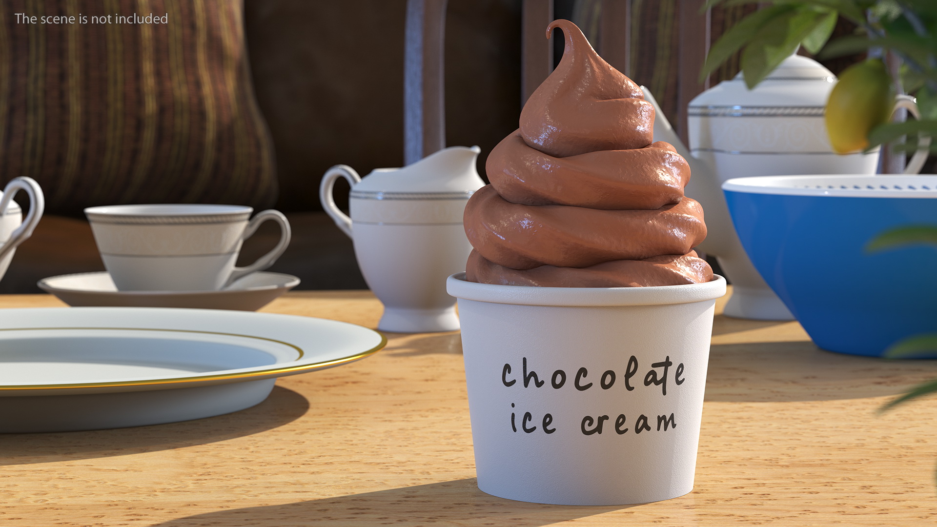 3D Chocolate Ice Cream Cup model