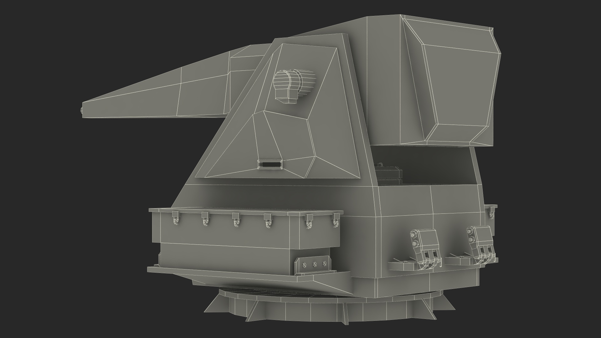 3D Simplified Sci Fi Navy Cannon System Gun for 3D Print model