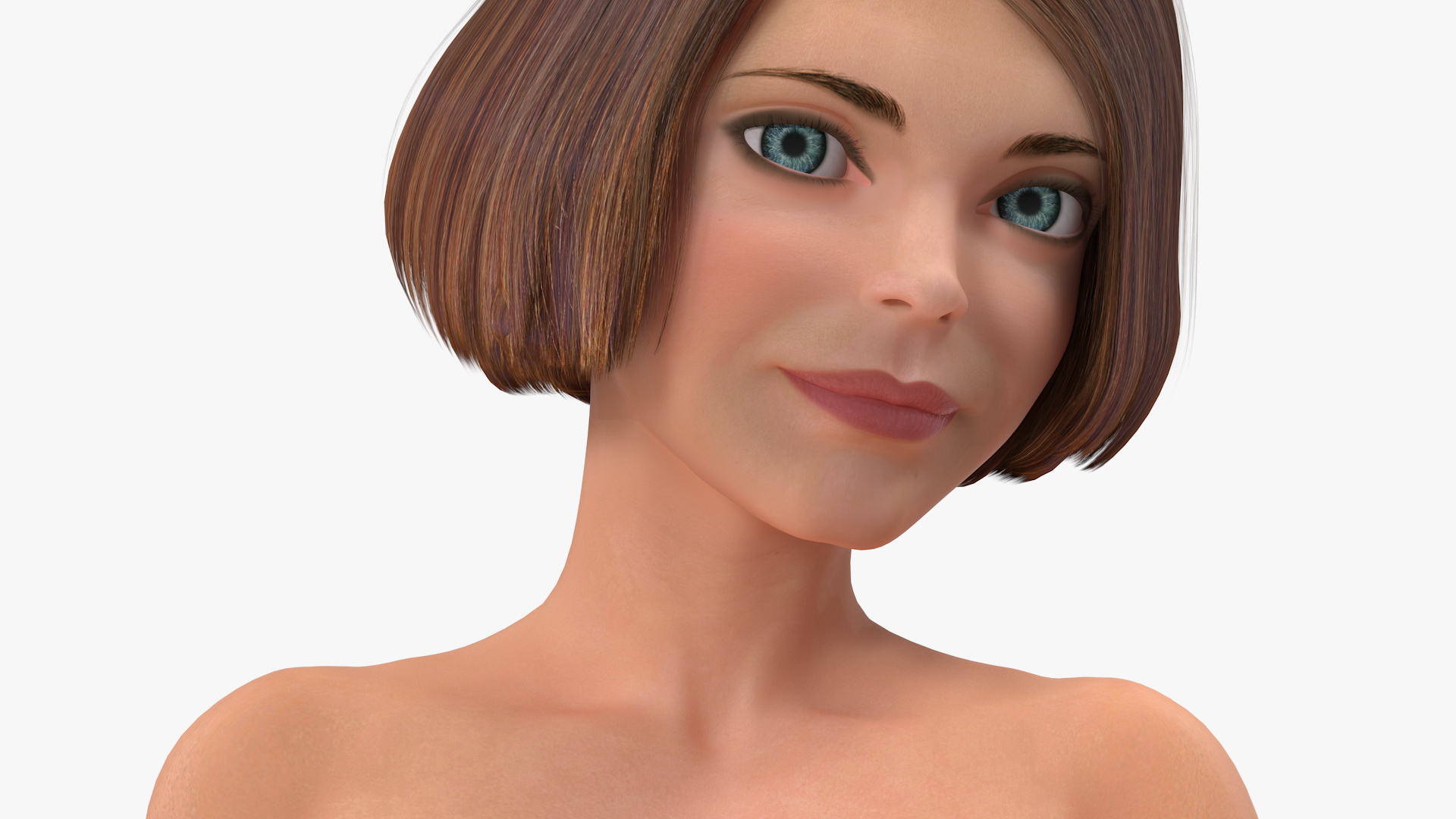 3D Nude Girl Standing Pose model