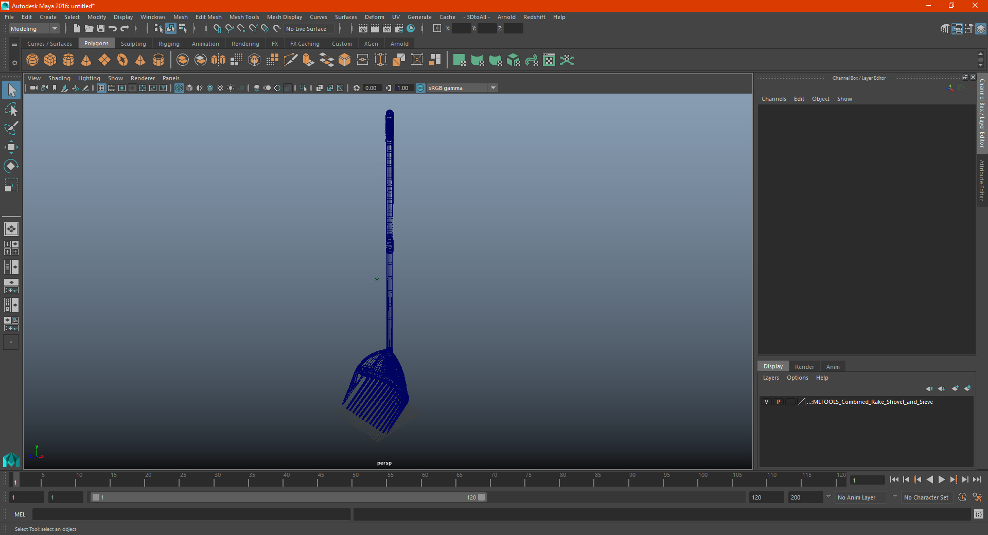 3D MLTOOLS Combined Rake Shovel and Sieve model