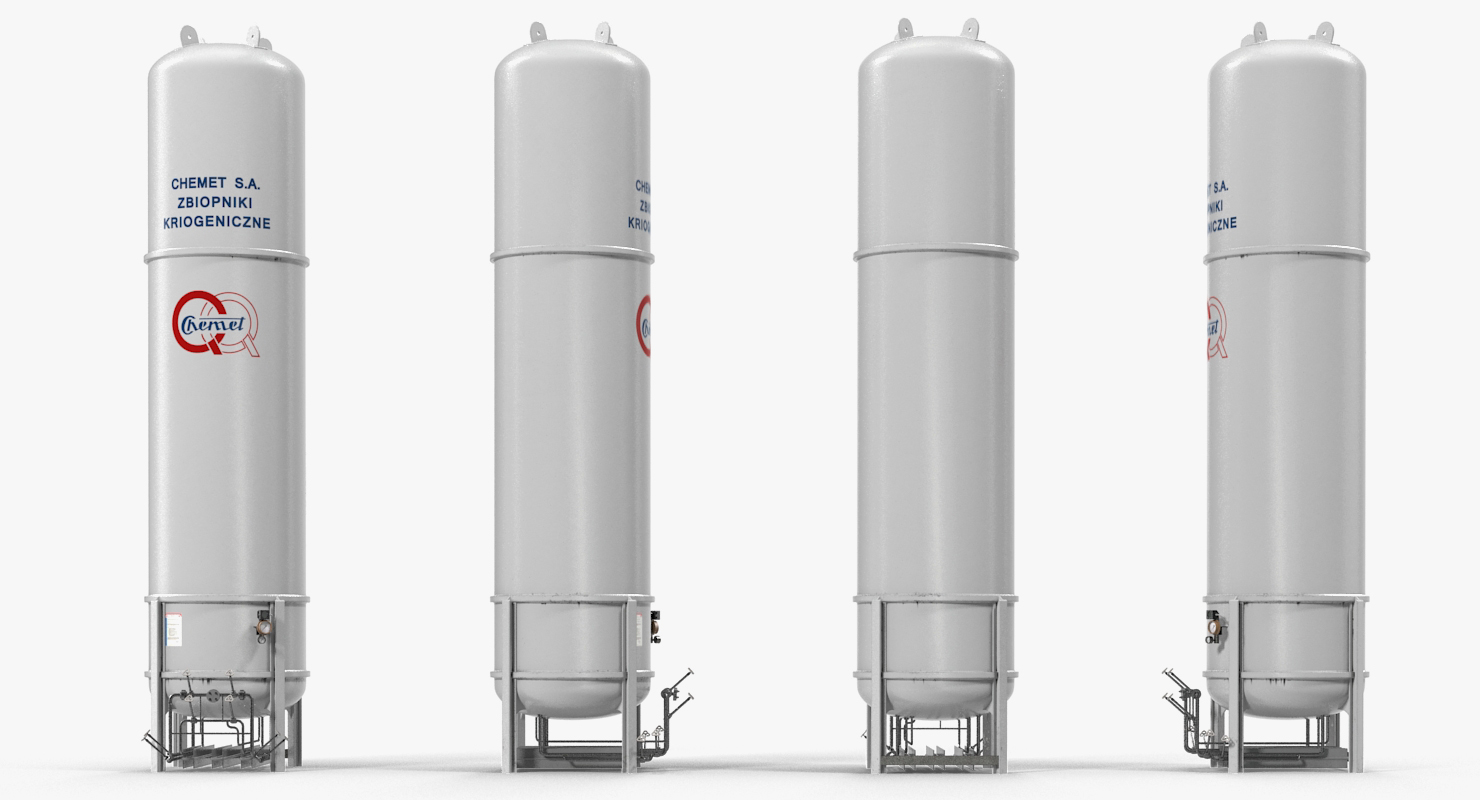 3D model LNG Gas Cryogenic Storage Tank