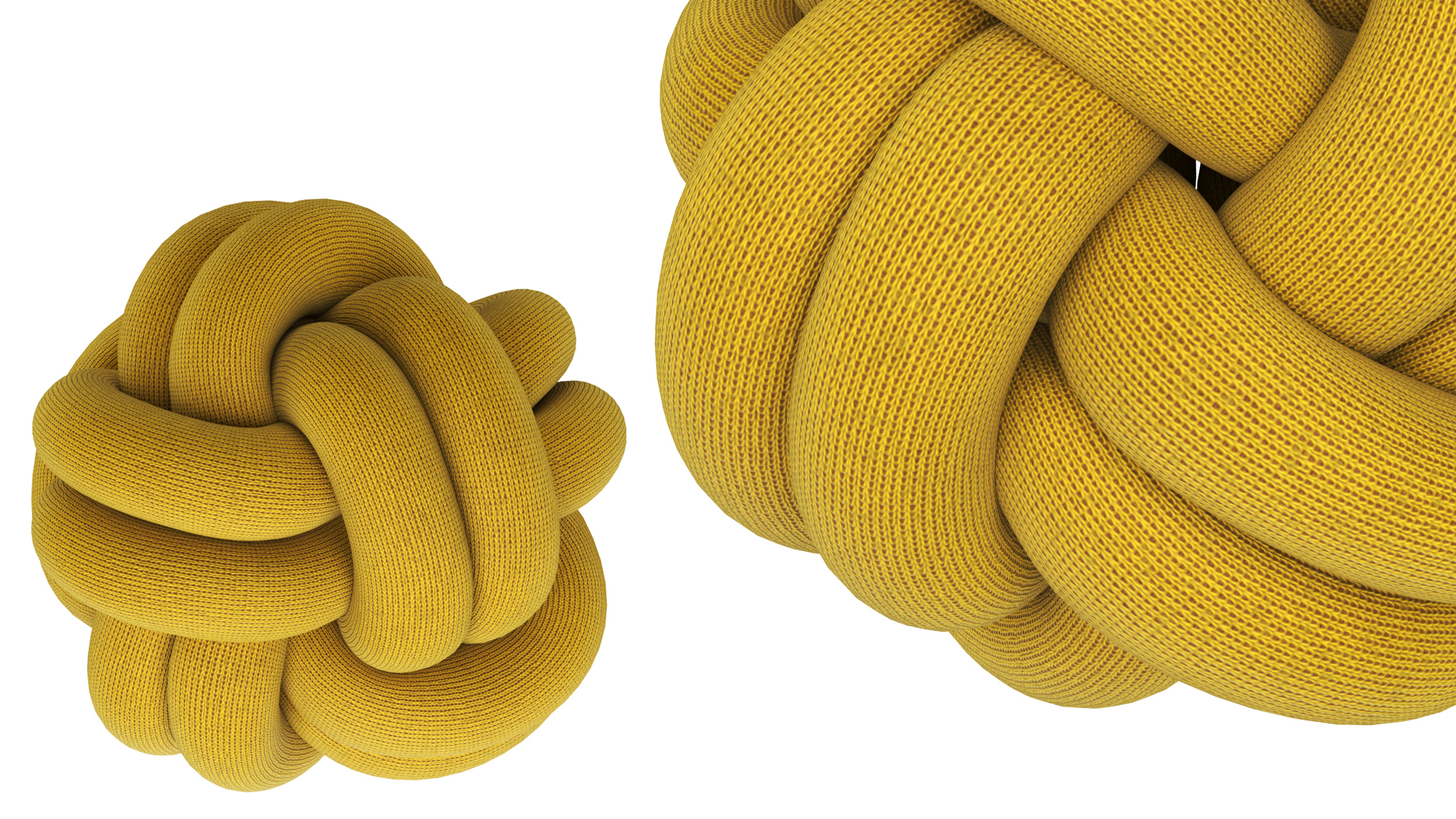 3D model Mustard Round Knot Pillow