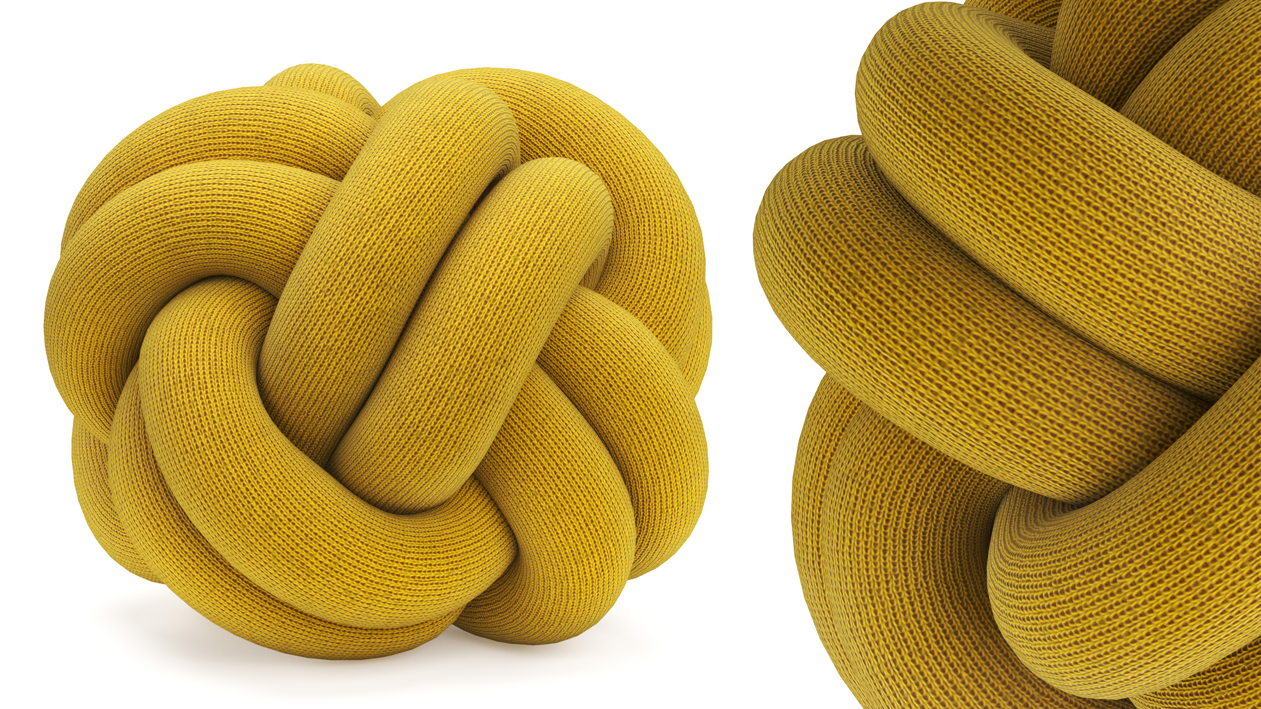 3D model Mustard Round Knot Pillow