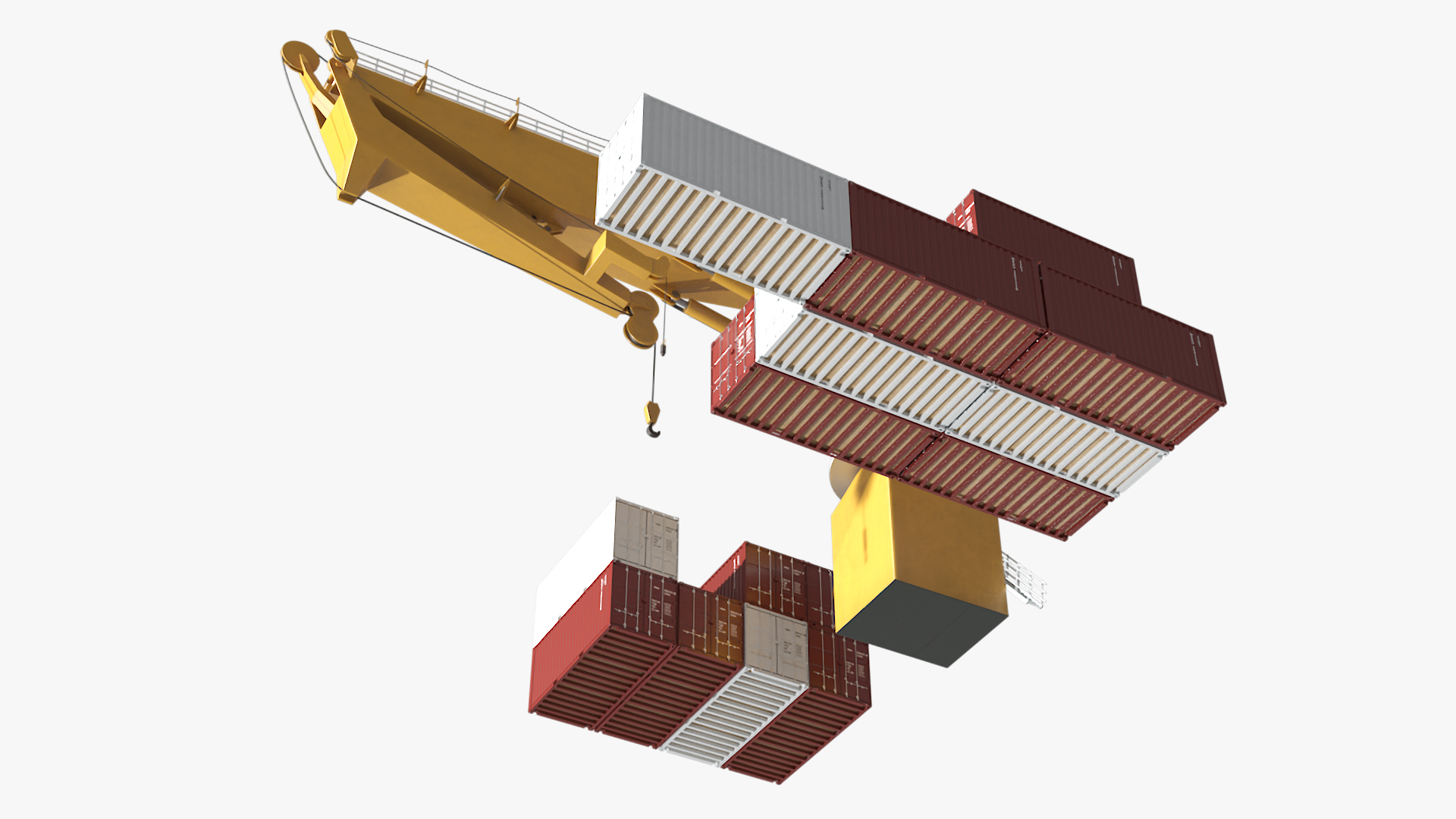 3D model Port Cargo Crane and Shipping Containers