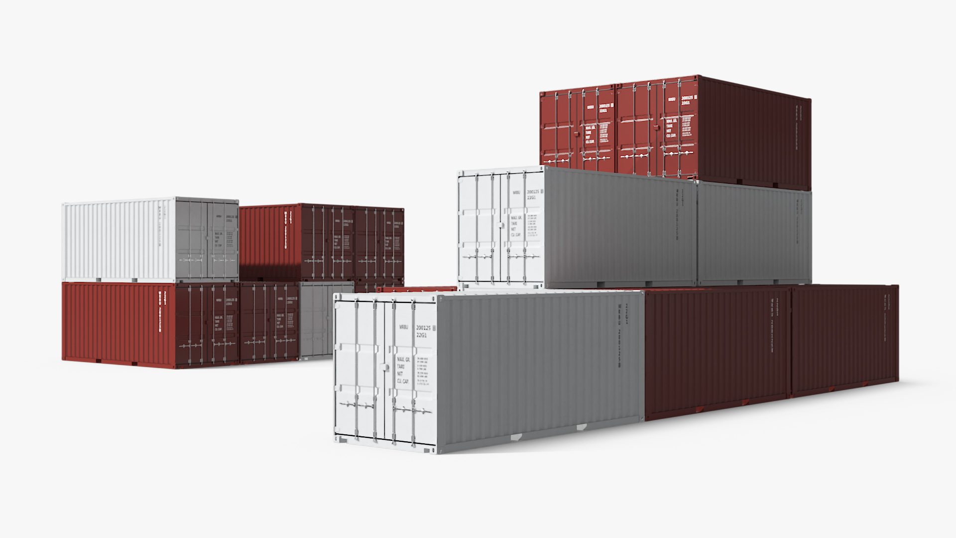 3D model Port Cargo Crane and Shipping Containers