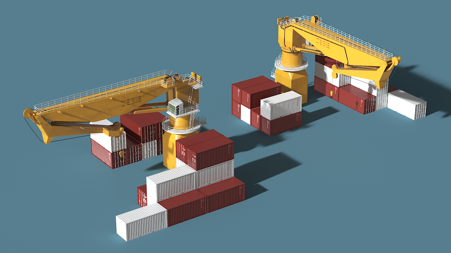 3D model Port Cargo Crane and Shipping Containers